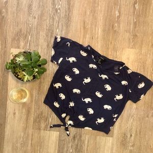 Elephant tie crop top